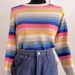J-Crew Rainbow Stripe Wool Sweater